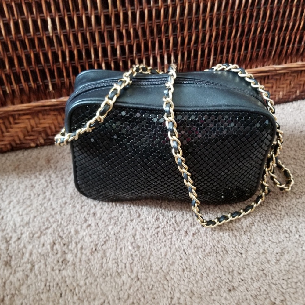 Whiting and Davis Leather & mesh Crossbody**NEW